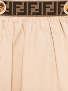 Gonna per neonata Fendi Kids beige con stampa monogramma FF in vita - Rubino Kids