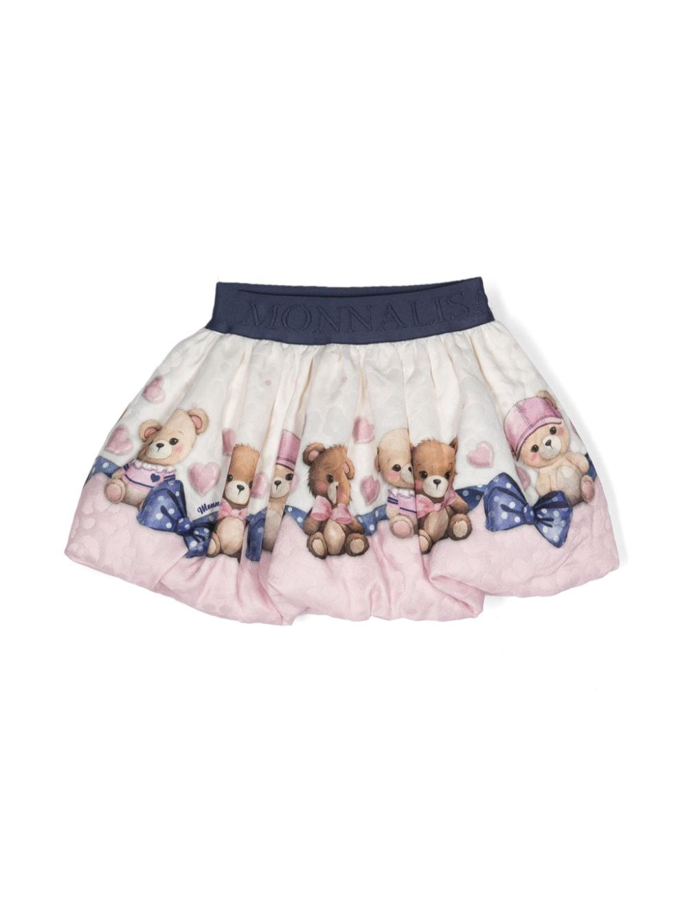 Gonna per neonata Monnalisa bianco con stampa Teddy Bear - Rubino Kids