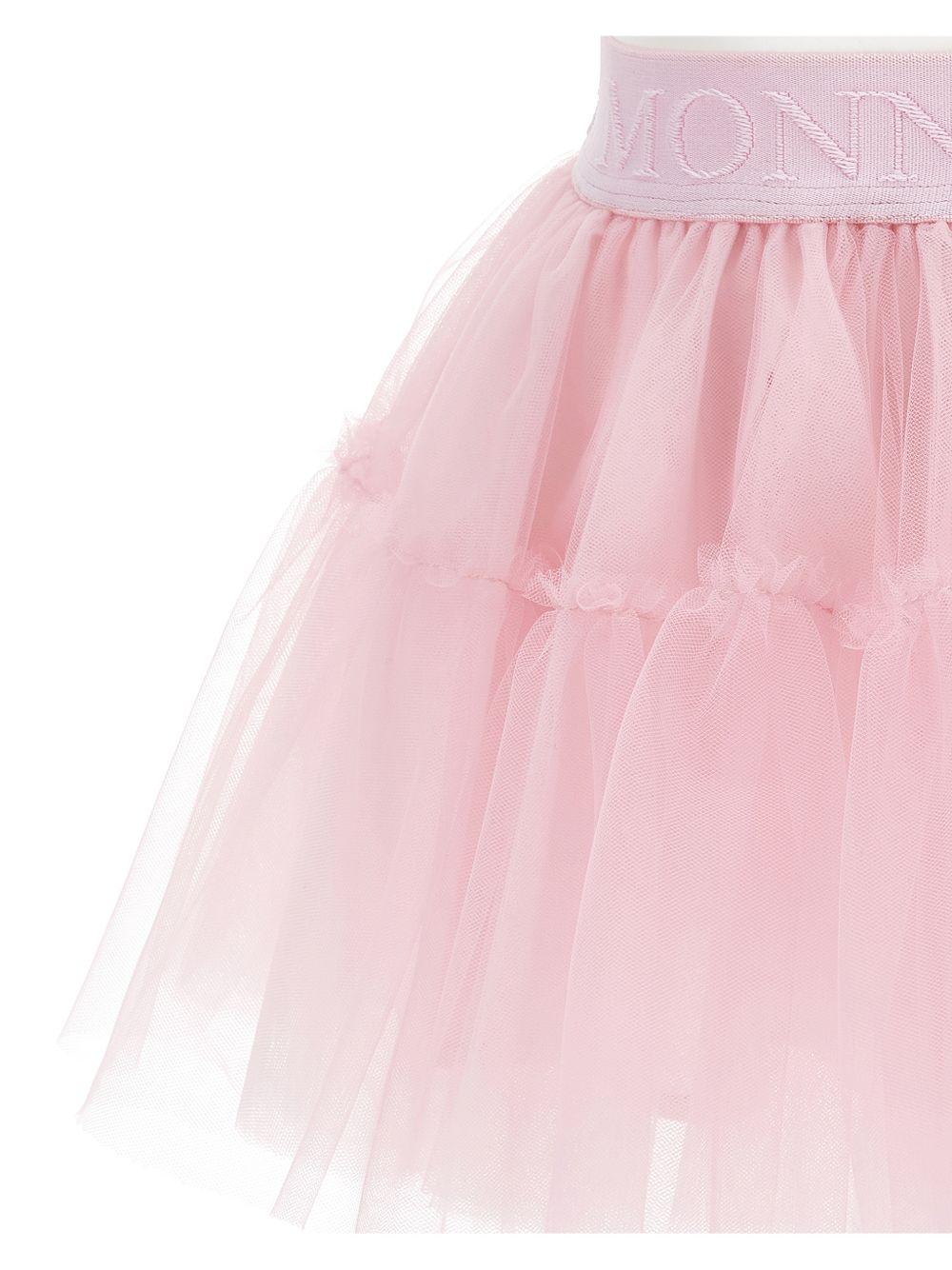 Gonna per neonata Monnalisa rosa con banda logo - Rubino Kids