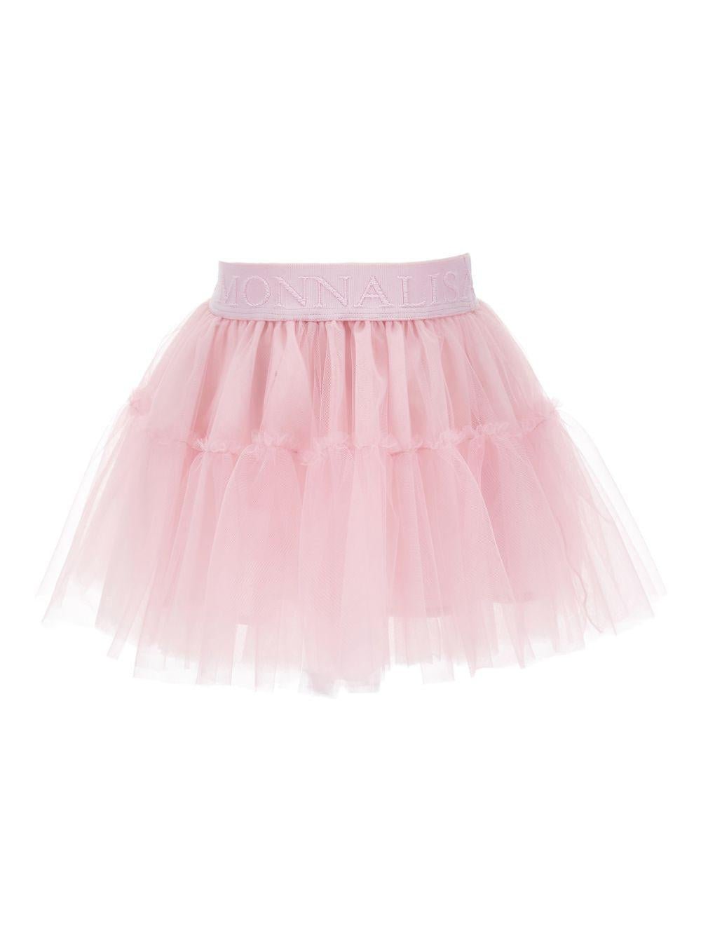 Gonna per neonata Monnalisa rosa con banda logo - Rubino Kids