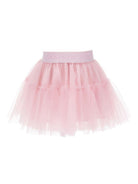 Gonna per neonata Monnalisa rosa con banda logo - Rubino Kids