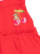Gonna per neonata Moschino Kids rosso con stampa orsetto - Rubino Kids