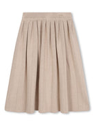 Gonna plissettata per bambina Chloé Kids beige con ricamo con slogan - Rubino Kids