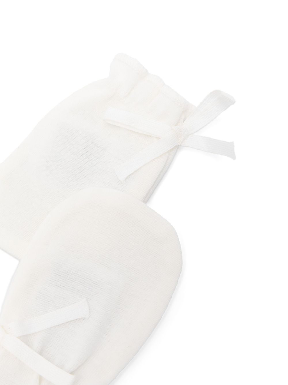 Guanti di cotone per neonato Bonpoint bianco con fiocco - Rubino Kids