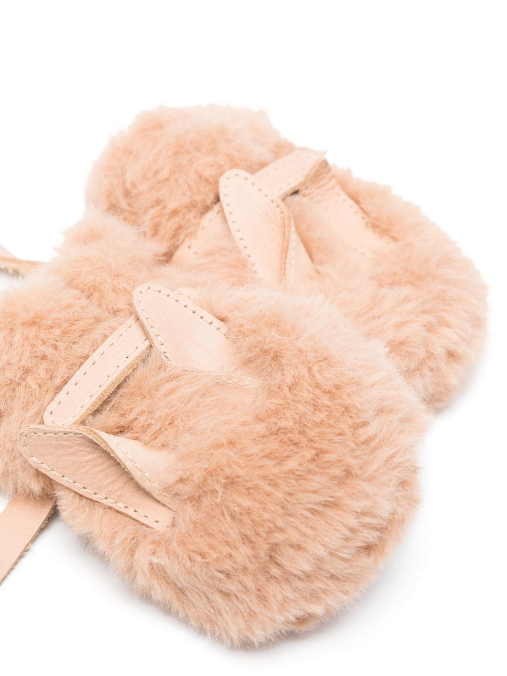 Guanti Richy Fluffy Bunny per neonata Donsje beige con design in pelliccia - Rubino Kids