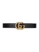 Cintura per bambini Gucci Kids nera con fibbia doppia G dorata 432707B960X 1000 GUCCI KIDS 