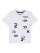 T-shirt per neonato Boss Kids bianca con stampa grafica sul davanti J52890 10P BOSS KIDS 