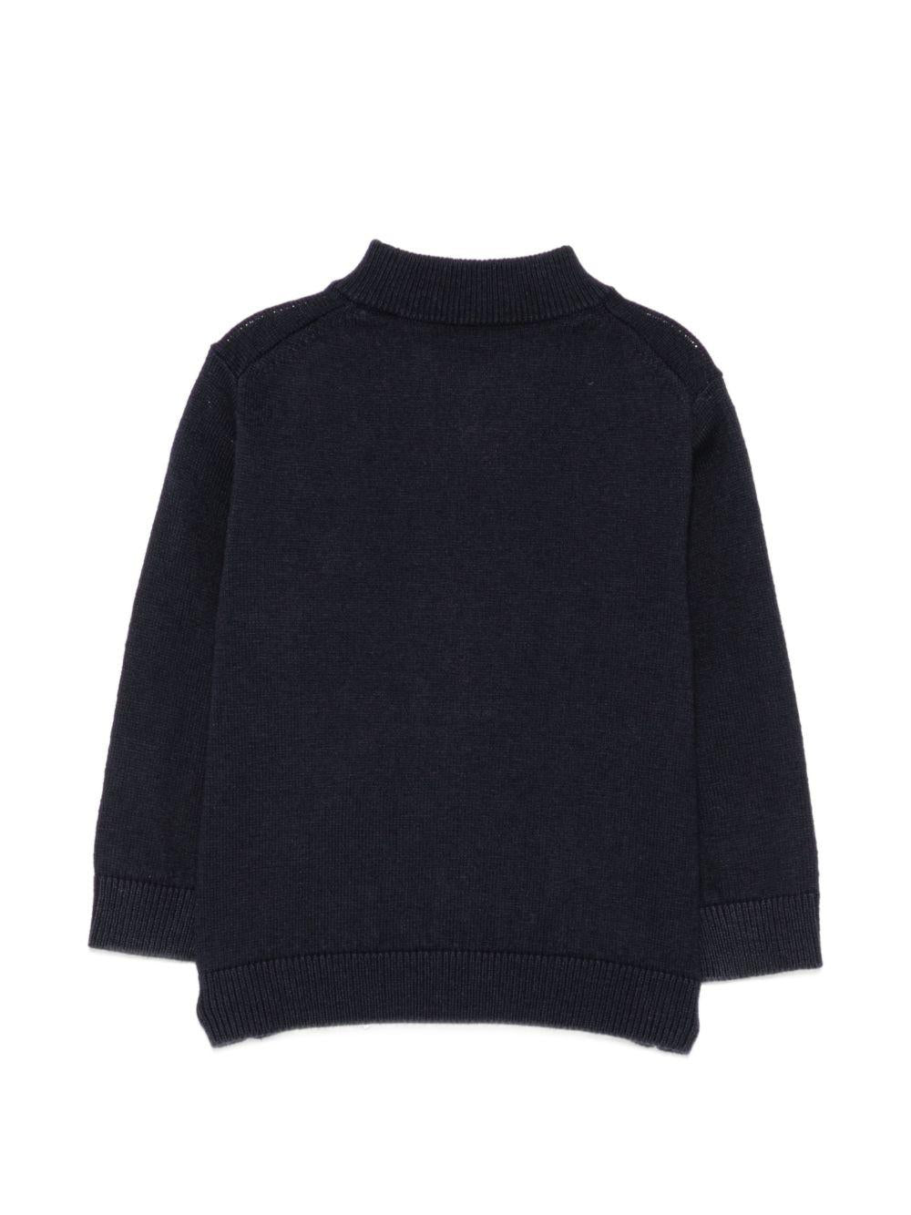 Cardigan per neonato Emporio Armani Kids bli navy con logo applicato sul petto EB000447 AF28773 UB118 EMPORIO ARMANI KIDS 