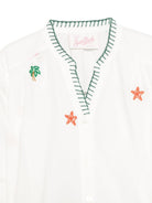 Blusa per bambina MC2 Saint Barth Kids bianca con ricami a tema marino LIO0002 00429L MC2 ST. BARTH KIDS 