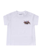 T-shirt per neonato Polo Ralph Lauren Kids bianca con logo equestrian knight 320A95734 002 Ralph Lauren kids 