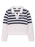 Maglione con placca logo 4G per bambina Givenchy Kids bianco con colletto alla francese H30810 Z40 GIVENCHY KIDS 