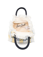 Borsa Colette MC2 Saint Barth bianca e giallo con motivo a righe COL0001 02600L MC2 ST. BARTH KIDS 
