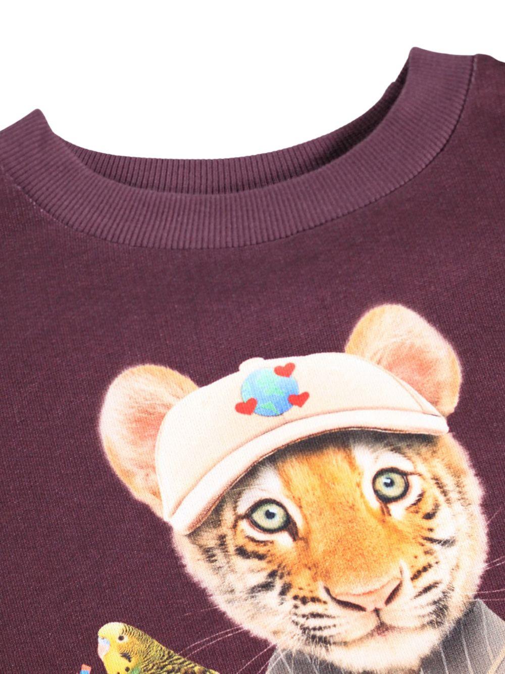 Felpa per bambina Molo Kids viola con stampa grafica animali 2W26J202 5805 MOLO KIDS 