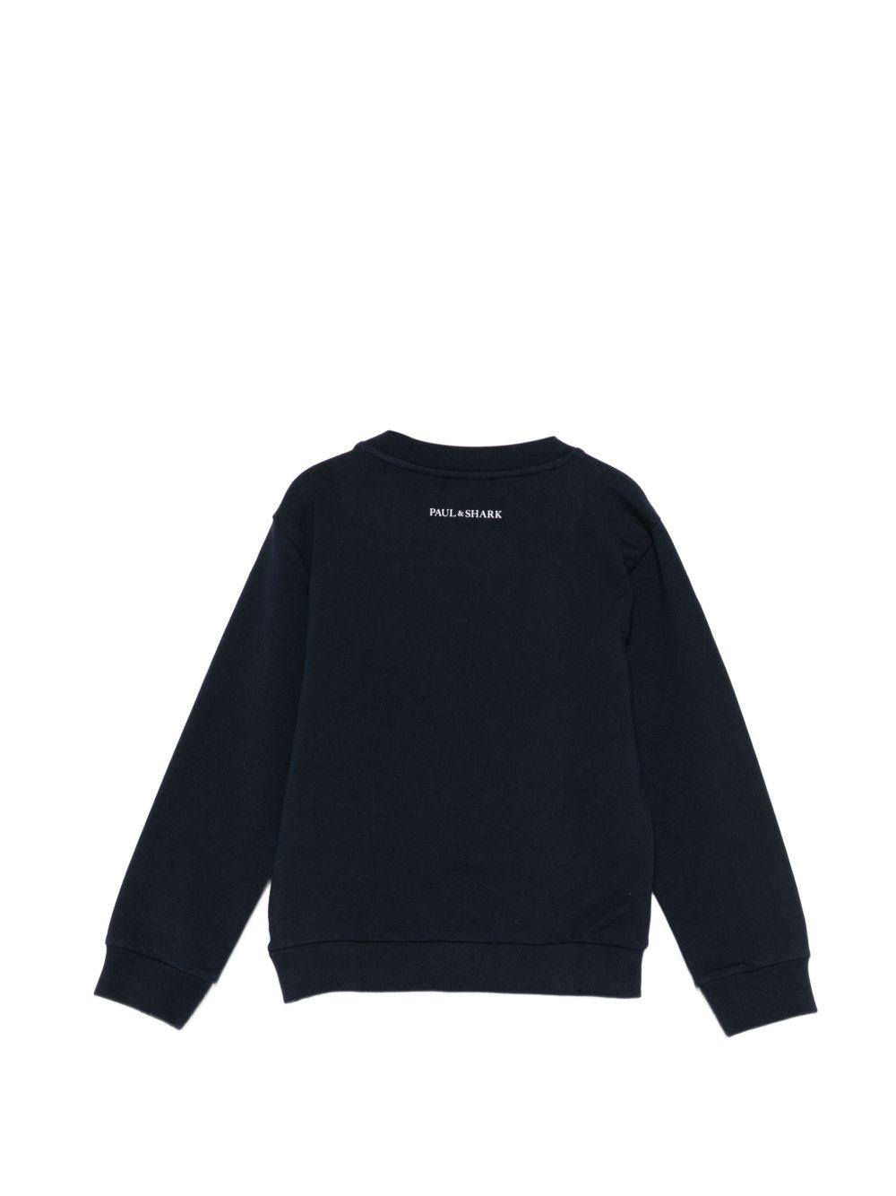 Felpa per bambino Paul & Shark Kids blu con ricamo squalo sul davanti WUF00ALDA60 42370 PAUL & SHARK KIDS 