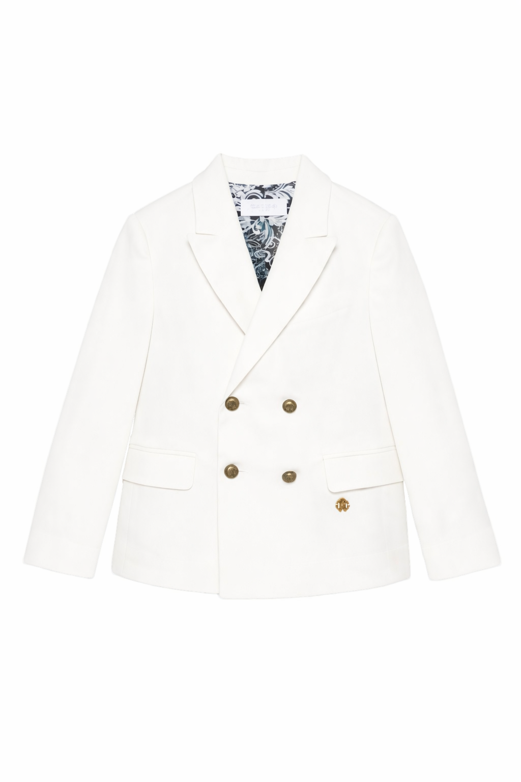 Blazer a doppiopetto per bambino Roberto Cavalli Kids bianco con bottoni CBP26100GC WHITE ROBERTO CAVALLI KIDS 