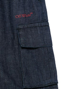 Shorts denim per bambino Off-White Kids blu con due tasche laterali OBYC002S25DEN001 4926 OFF WHITE KIDS 