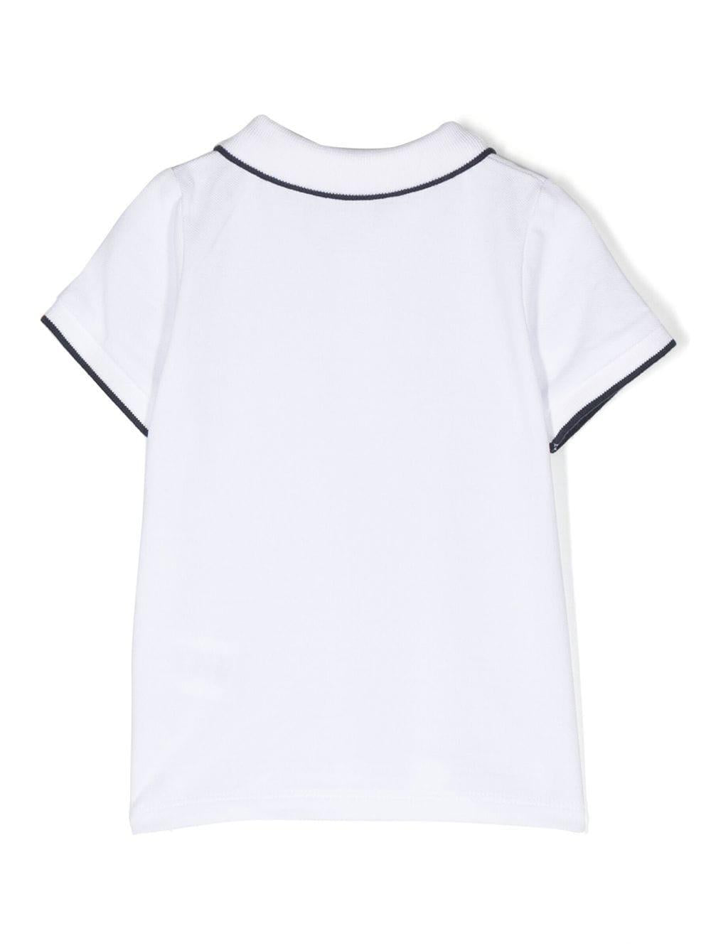 Polo con stampa per neonato BOSS Kidswear bianco con logo sul petto J05P13 10P BOSS KIDS 