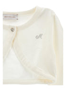 Cardigan per bambina Monnalisa bianco con bottoni a cuore 17G802 7204 0001 MONNALISA KIDS 