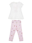 Set t-shirt e pantaloni per bambina Monnalisa Gingham a fiori 19G500 7001 9990 MONNALISA KIDS 