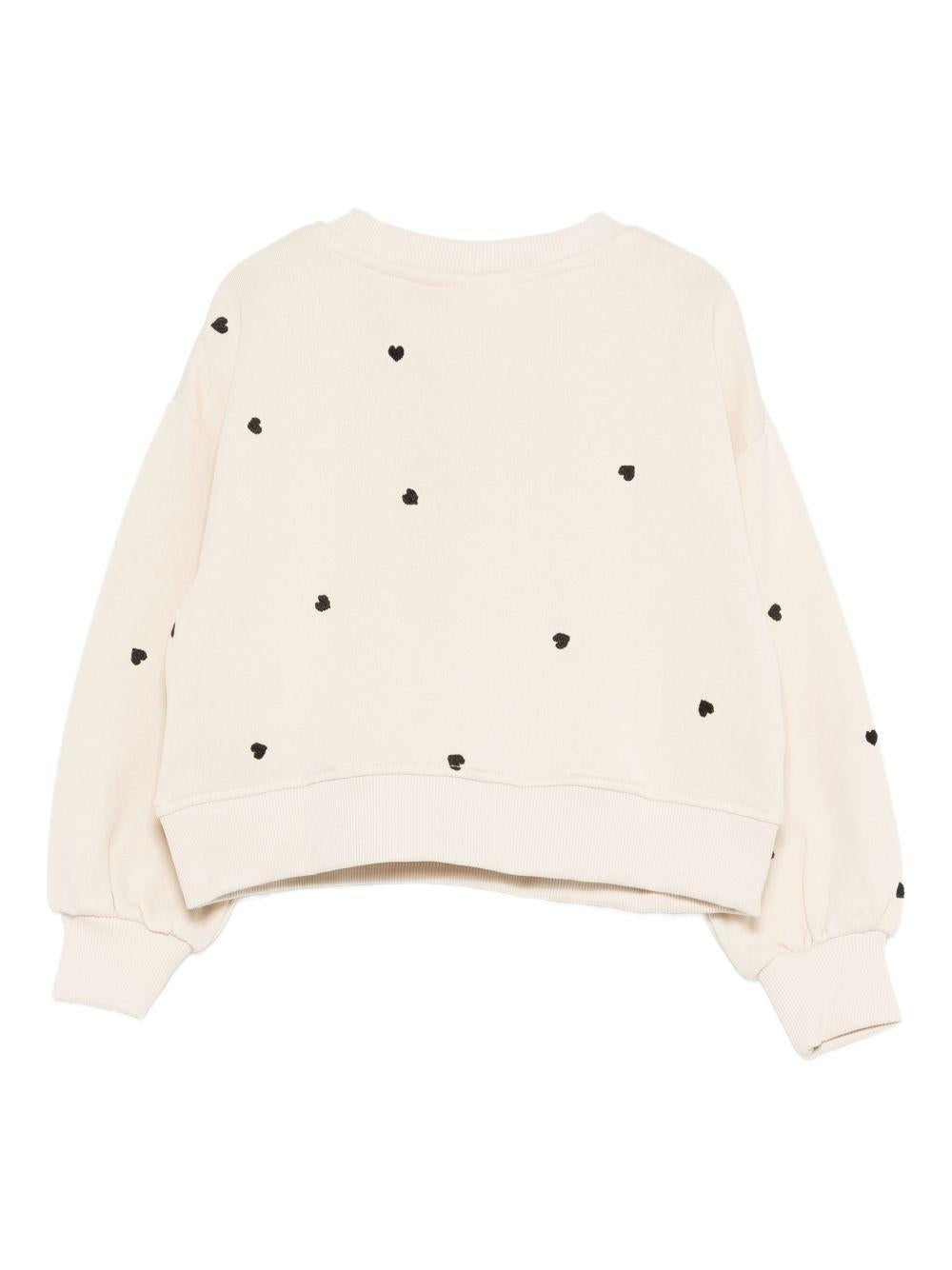 Felpa per bambina Molo beige con stampa cuori 2S26J202 9536 MOLO KIDS 