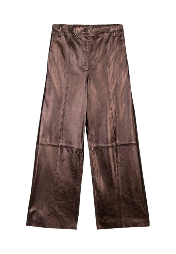 Pantaloni per donna Alysi marroni con effetto metallizzato 216107 P6060 CHOCO ALYSI 