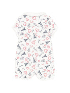 Tutina per neonati Petit Bateau bianca con stampa torre eiffel A0FES 01 PETIT BATEAU KIDS 