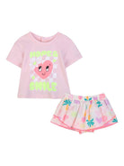 Set t-shirt e shorts per neonata BIllieblush rosa con stampa grafica U21780 148 BILLIEBLUSH KIDS 