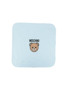 Coperta per neonato Moschino Kids azzurro con stampa Teddy Bear MUB00MLCA19 40304 MOSCHINO KIDS 