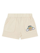 Bermuda con logo per neonato Moschino Kids beige con vita elasticizzata MUQ01CLCA19 20404 MOSCHINO KIDS 