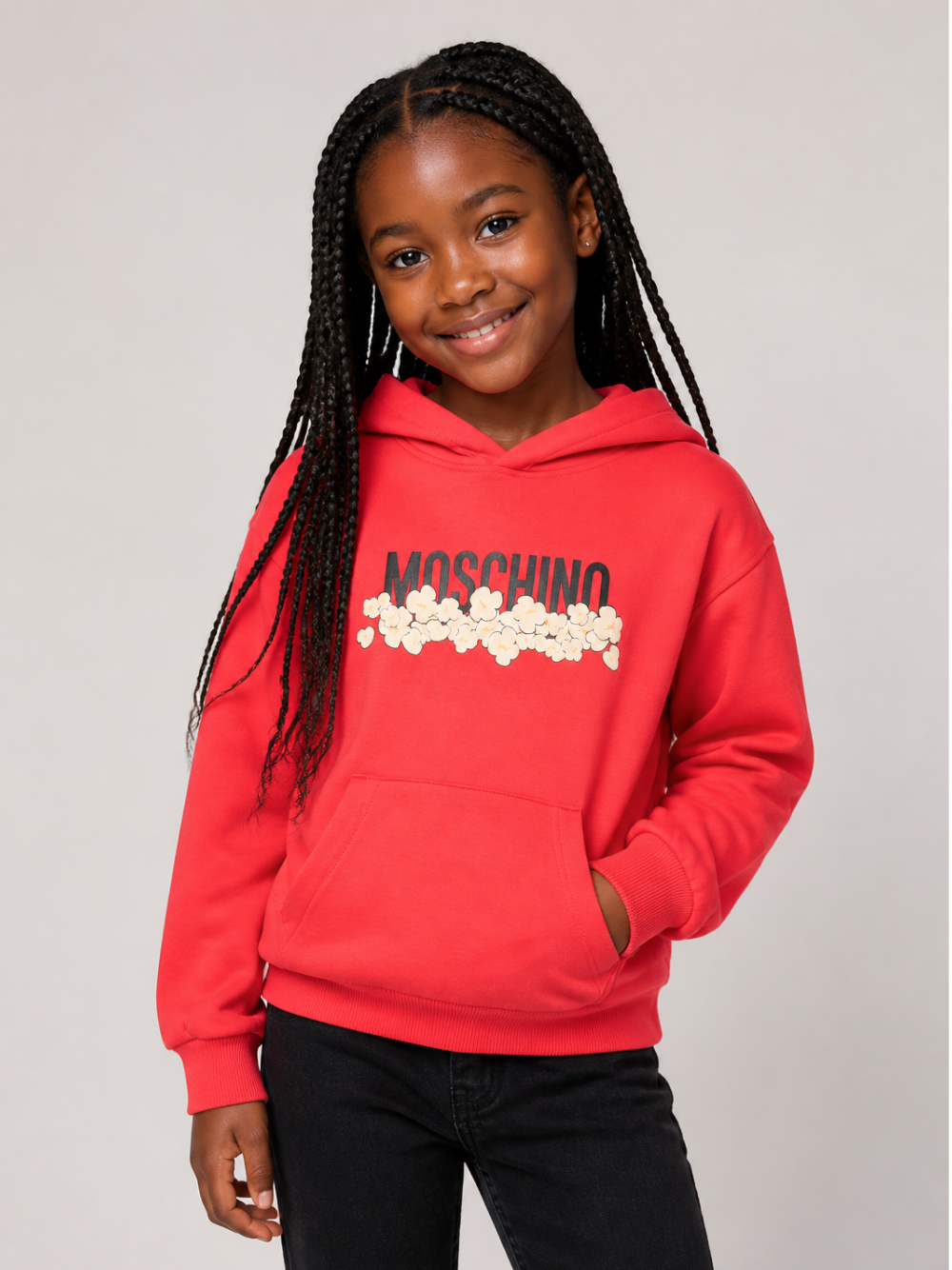 Felpa per bambini Moschino Kids rossa con stampa grafica HUF09ZLCA83 50109 MOSCHINO KIDS 