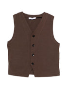 Gilet per bambino Paolo Pecora Kids marrone con chiusura a bottoni PP4189 EBANO PAOLO PECORA KIDS 
