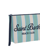 Pochette Aline MC2 Saint Barth azzurra con design a righe ALIN001 00606L MC2 ST. BARTH KIDS 