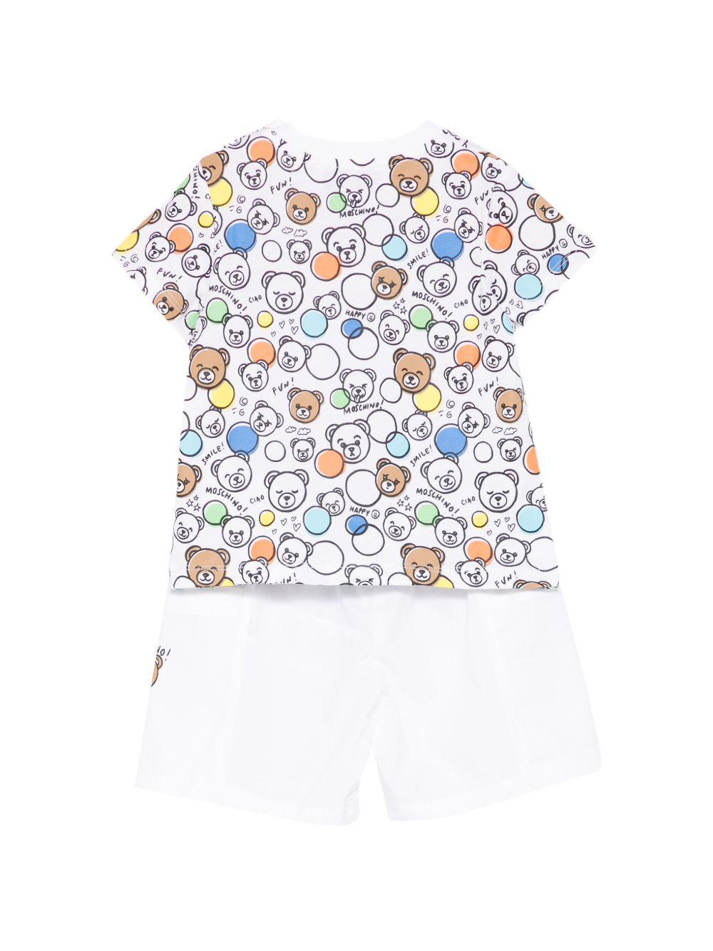 Set 2 pezzi per neonato Moschino Kids multicolor con stampa grafica all-over MUG01VLLA15 83680 MOSCHINO KIDS 