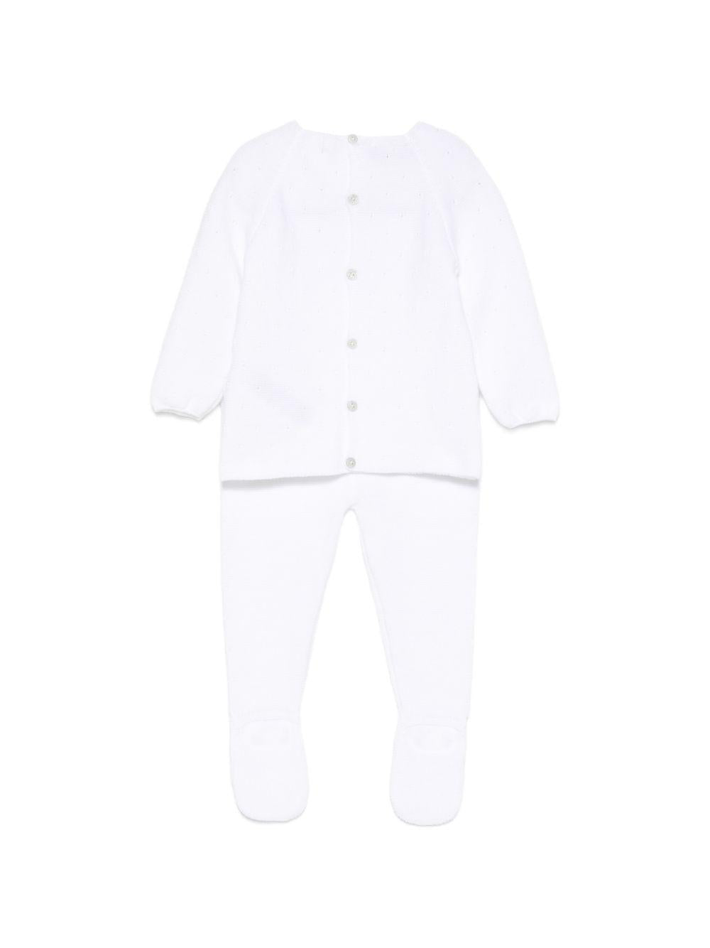 Set due pezzi per neonati Paz Rodriguez bianchi con chiusura a bottoni 103-123688 01 PaZ RODRIGUEZ KIDS 