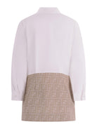 Abito per bambina Fendi Kids multicolore con gonna in tessuto jacquard JFB829 AQTK F1P2N FENDI KIDS 