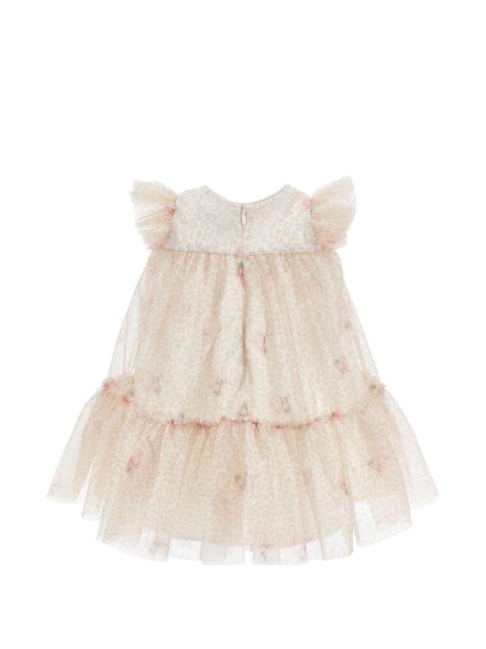 Abito per neonata Monnalisa Kids beige con stampa animalier 31H910 8652 0080 MONNALISA KIDS 