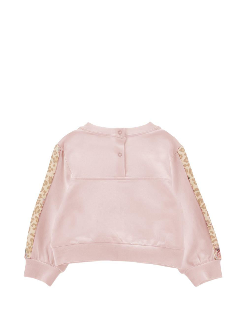 Felpa per neonata Monnalisa Kids rosa con dettagli animalier 39H603 8006 094F MONNALISA KIDS 