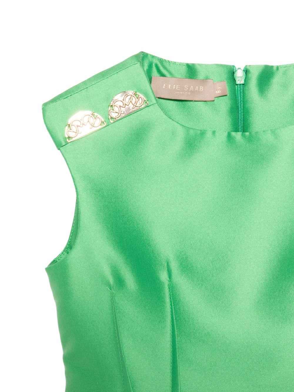 Elie Saab Junior green dress with shoulder embellishments ELIE SAAB