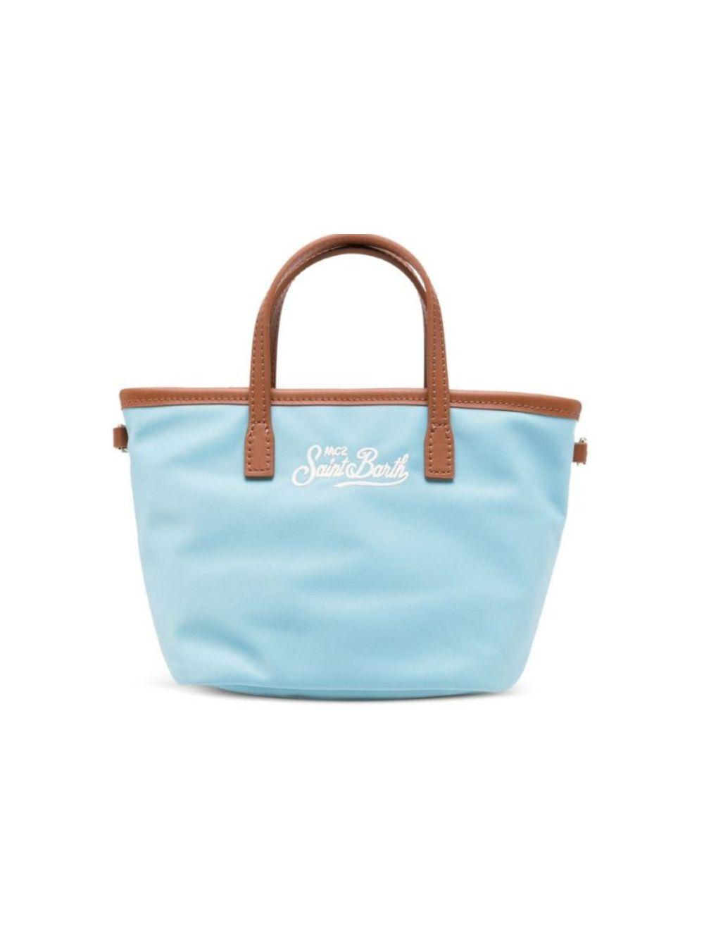 Borsa tote City mini MC2 Saint Barth azzurro con mani in pelle CB0005 01821L MC2 ST. BARTH KIDS 