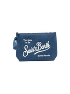 Pochette Aline MC2 Saint Barth denim con logo ricamato sul davanti ALI0017 00436L MC2 ST. BARTH KIDS 