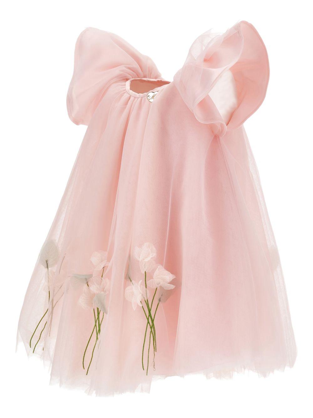 Abito per neonata Monnalisa rosa con dettaglio a fiori 73G904 7747 0091 MONNALISA KIDS 