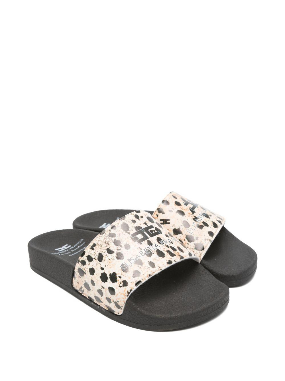 Ciabatte per bambina Elisabetta Franchi La Mia Bambina animalier con logo sul davanti F4A0E06081926 X253 ElISABETTA FRANCHI KIDS 