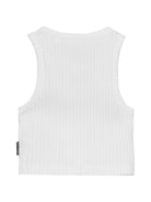 Canotta per bambina Palm Angels Kids bianca con motivo a coste PGAG002S26JER002 002 PALM ANGELS KIDS 
