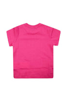 T-shirt per neonati Moschino Kids fucsia con stampa tre Teddy Bear sul davanti MUM04KLAA17 50533 MOSCHINO KIDS 
