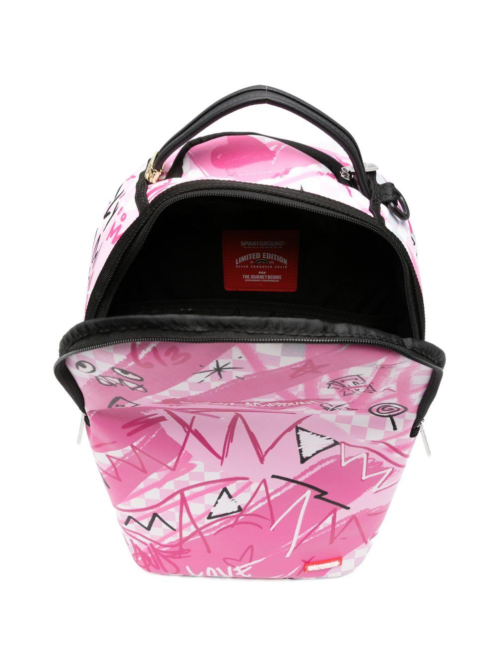 Zaino per bambina Sprayground Kid rosa con stampa grafica Broken Hearts Club 910B8672 NSZ SPRAYGROUND 