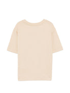 T-shirt per bambini Moschino Kids beige con stampa tre Teddy Bear HUM05PLAA23 20829 MOSCHINO KIDS 