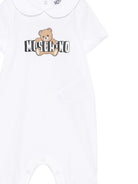 Tutina per neonati Moschino Kids bianca con colletto alla Peter Pan MNY03YLAA03 10101 MOSCHINO KIDS 