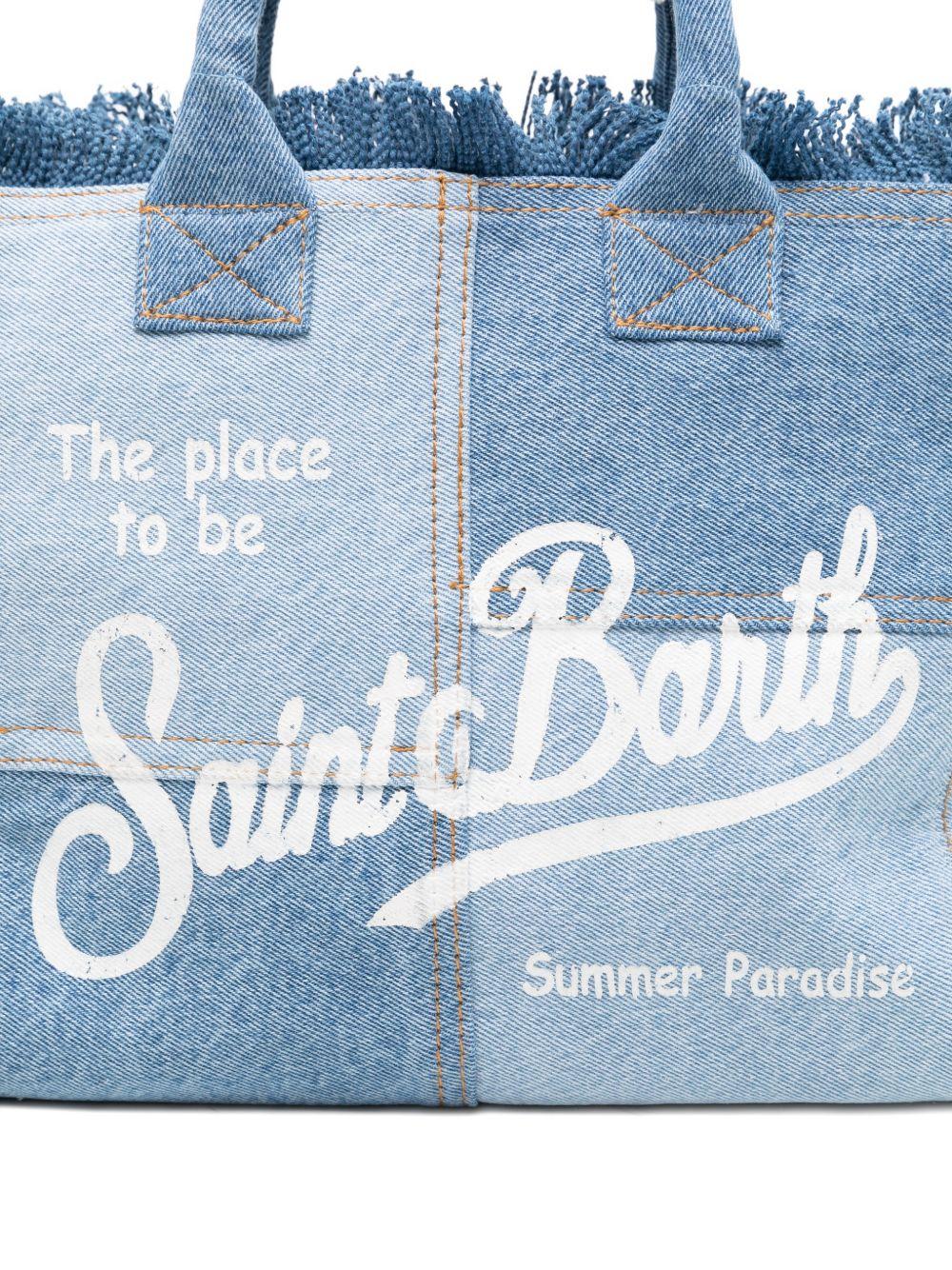 Borsa tote ColetteMC2 Saint Barth blu con design patchwork COL0001 00402L MC2 ST. BARTH KIDS 