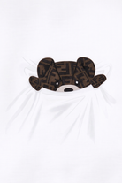 T-shirt per neonati Fendi Kids bianca a maniche corte con grafica sul petto BUI100 ST8 F0TU9 FENDI KIDS 