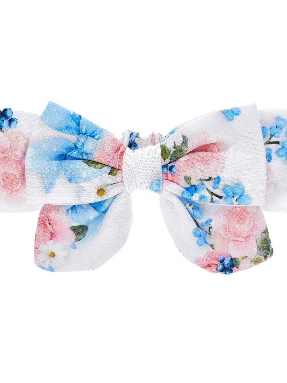 Fascia per neonata Monnalisa bianco con stampa fiori 39G001 7653 0099 MONNALISA KIDS 